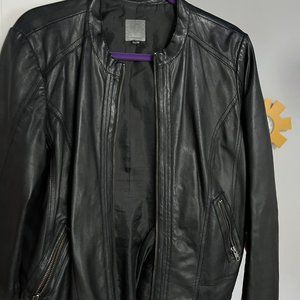 Halogen Black leather xl jacket